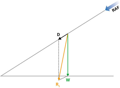Figure 1 Weight and drag in the climb