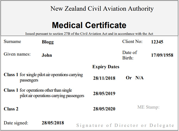 Medical certificate example