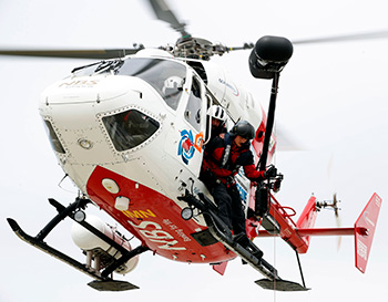 Helicopter in the air