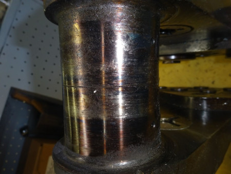 Crankpin oil starvation as a result of not pre-oiling. Photo courtesy of Logan Simmons, Chief Inspector, Covington Aircraft Engines